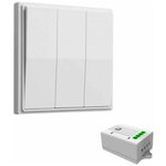 Беспроводной выключатель GRITT Elegance 3кл. белый комплект: 1 выкл, 2 реле 1000Вт, E181311A - изображение