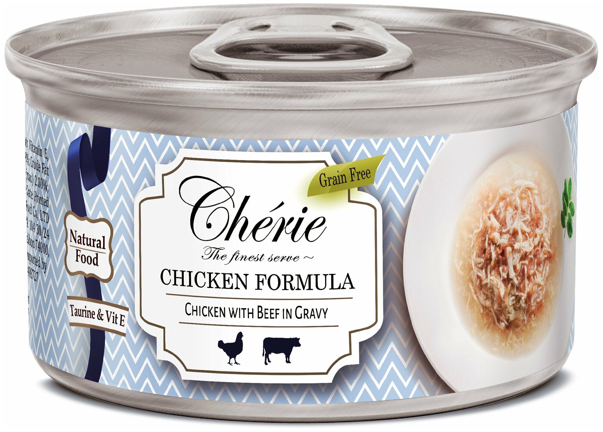 Влажный корм для кошек Pettric Cherie CHICKEN FORMULA, курица с говядиной, 80 г, 1 шт. - фотография № 1