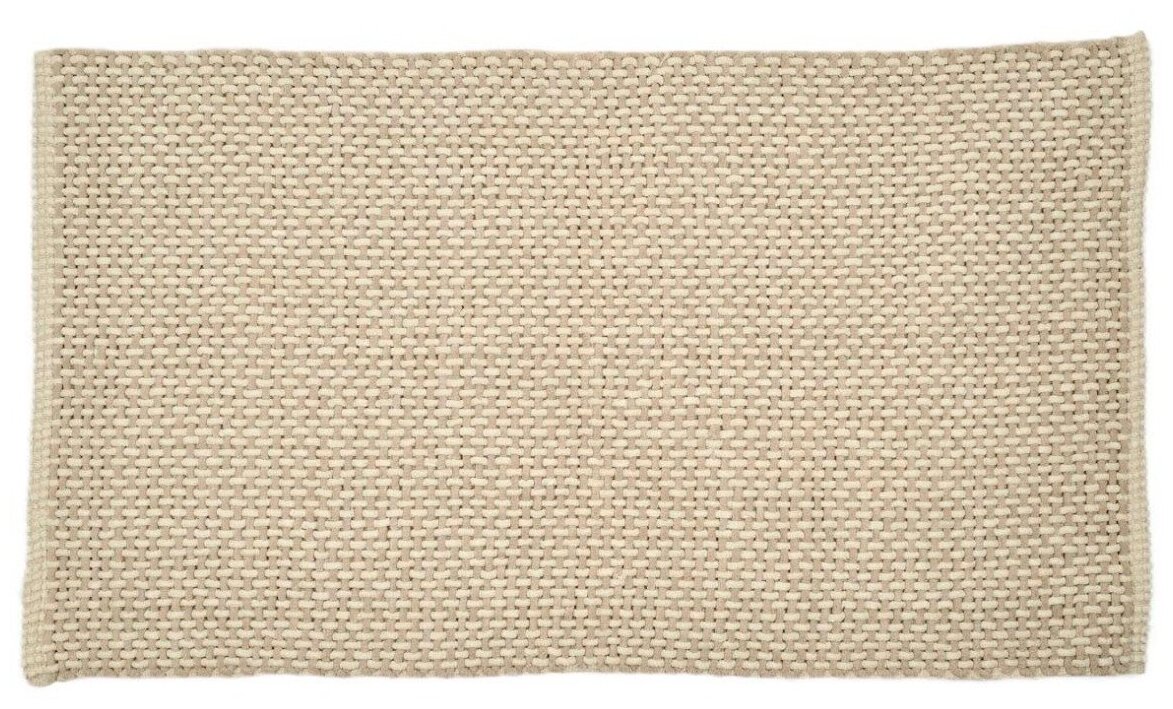 Коврик 60х110 см противоскользящий шенилл/хлопок бежево-коричневый Решетка Cosy