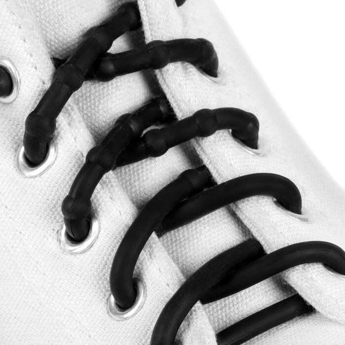 Шнурки для обуви пара силиконовые круглые d - 5 мм 45 см цвет чёрный