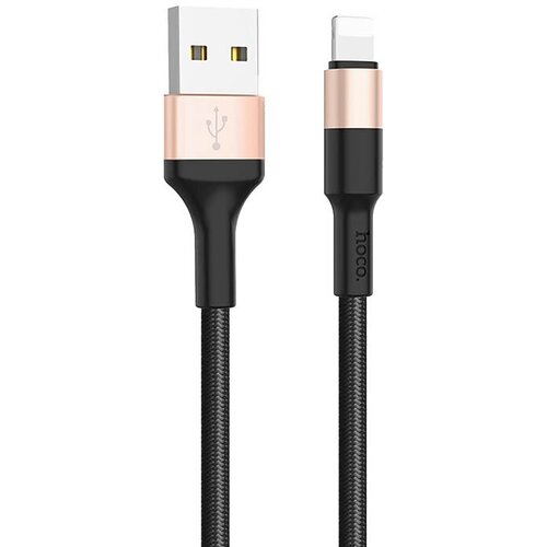 Кабель USB iPhone Lightning Hoco X26 <черно-золотой>