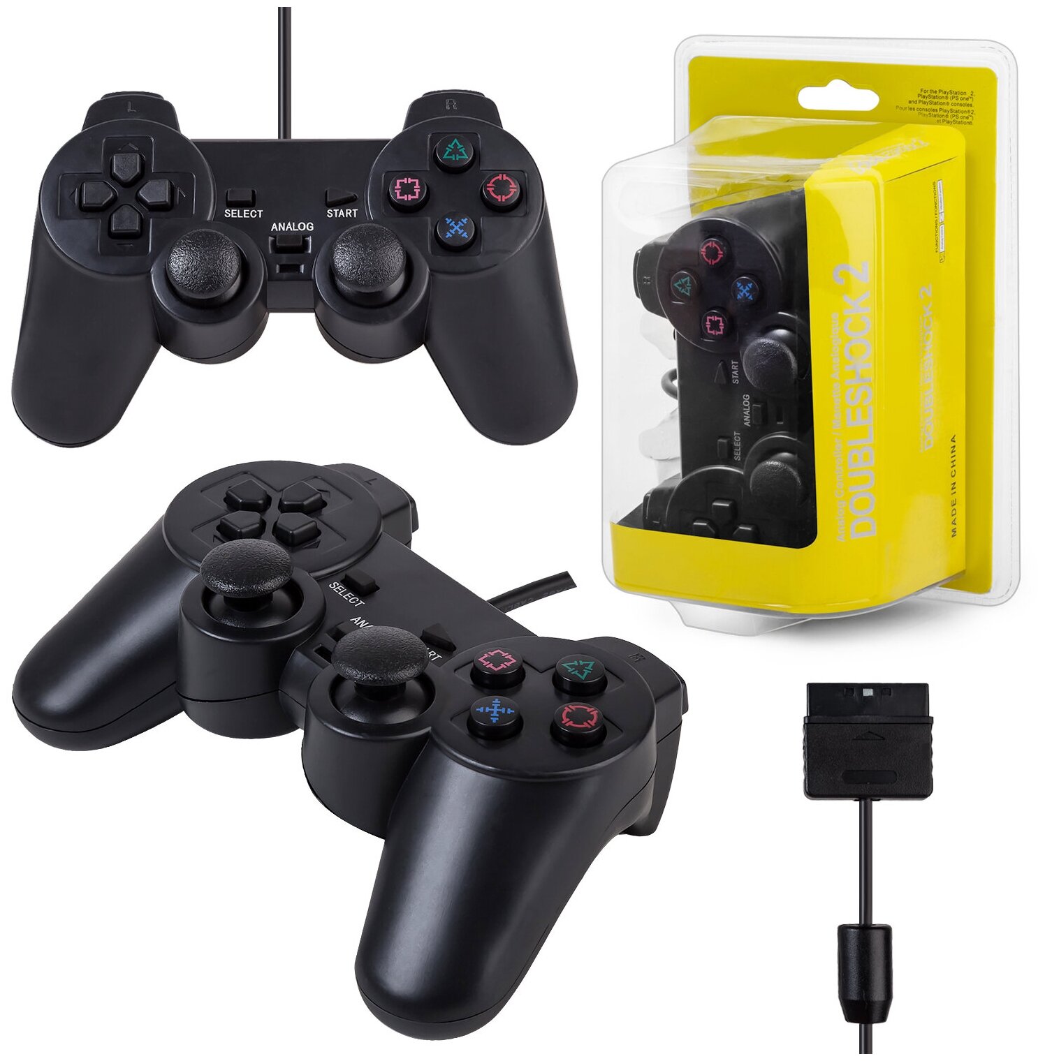 Геймпад для игровой приставки джойстик смартфона Sony PlayStation PS2 DOUBLESHOK 2 черный