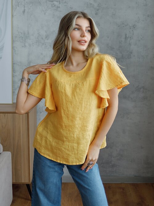 Блуза  Kayros, размер 44, желтый