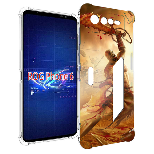 Чехол MyPads God Of War III для Asus ROG Phone 6 задняя-панель-накладка-бампер чехол задняя панель накладка бампер mypads йоу для asus rog phone iii 3 zs661ks противоударный
