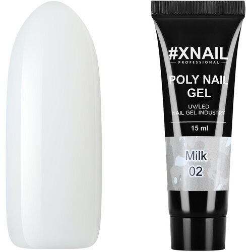 Xnail, Полигель POLY NAIL GEL 02 (молочный), 15 мл.