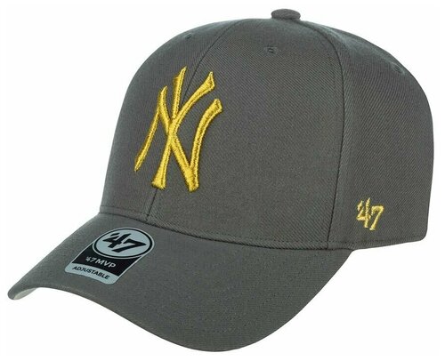 Бейсболка 47 BRAND арт. B-MTLCS17WBP New York Yankees MLB (серый / золотой), размер ONE