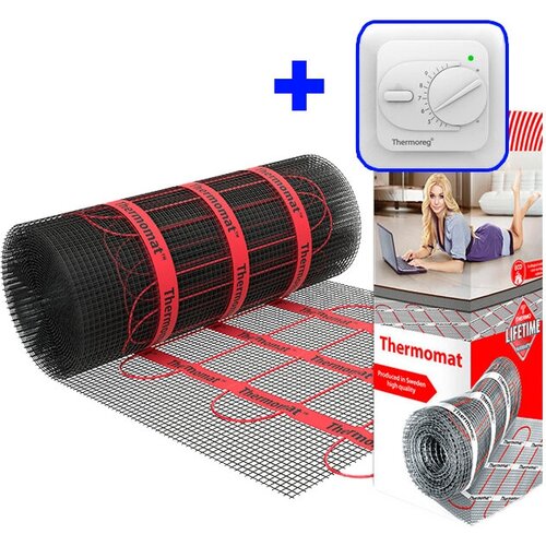 Теплый пол нагревательный мат Thermo Thermomat TVK-130 8 м кв 27825₽