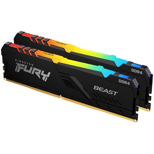 Память DIMM DDR4 32Gb 2x16Gb PC25600 3200MHz CL16 135V Kingston FURY Beast RGB KF432C16BBAK232 947600₽