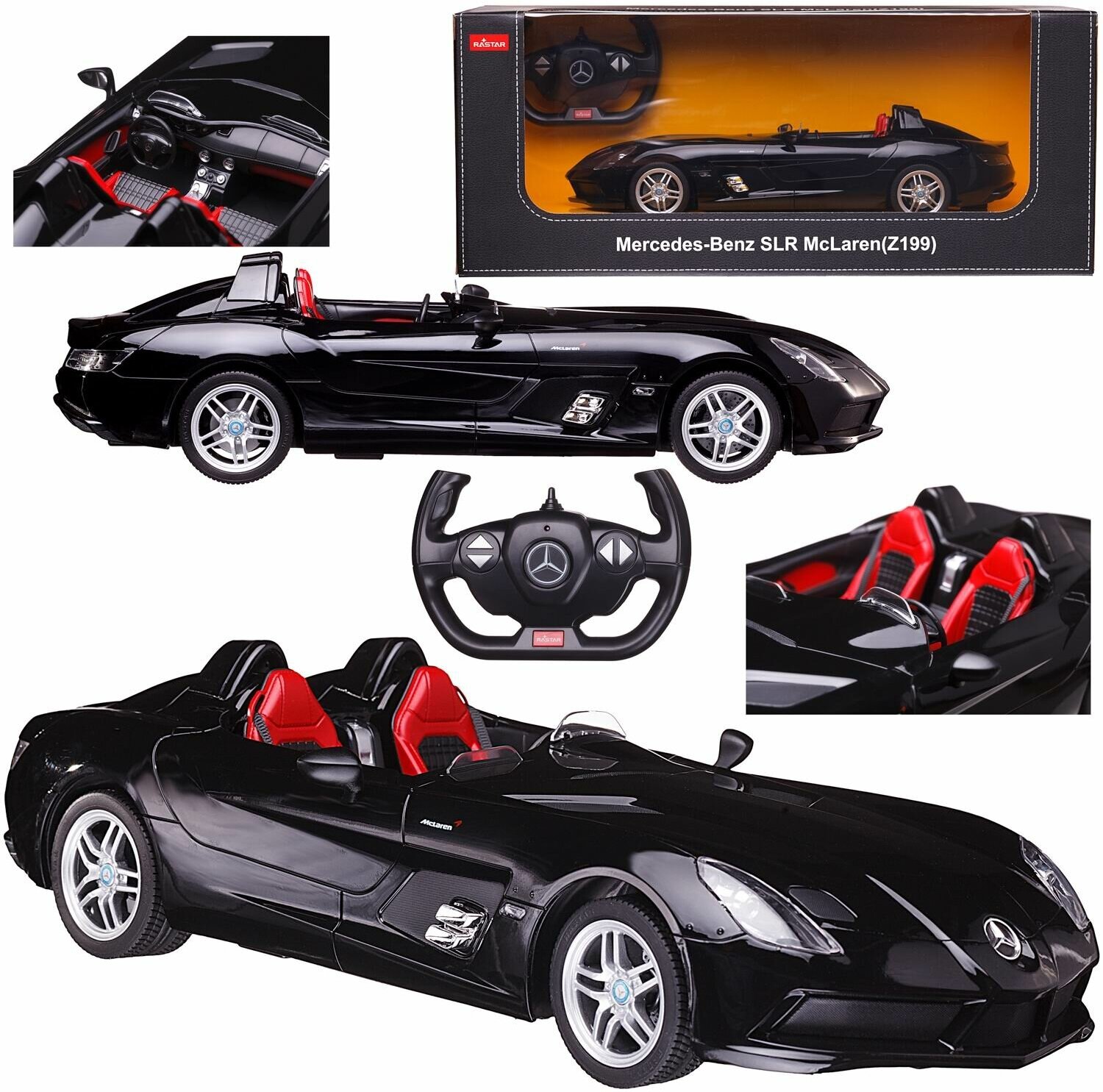 Машина р у 1:12 Mercedes-Benz SLR цвет чёрный 2.4G 42400B