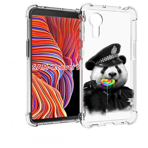 Чехол MyPads Панда полиция для Samsung Galaxy Xcover 5 задняя-панель-накладка-бампер