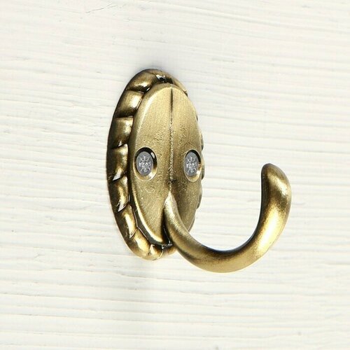 Крючок мебельный KM1006AB однорожковый цвет бронза 650₽