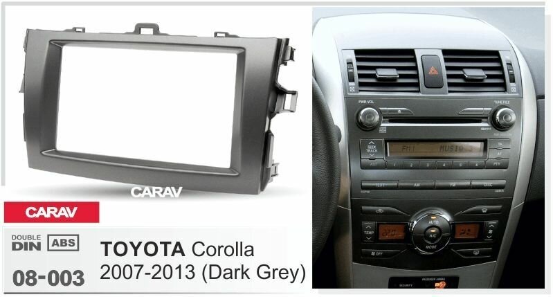 Carav 08-003 | 2DIN переходная рамка Toyota Corolla 2006-2012