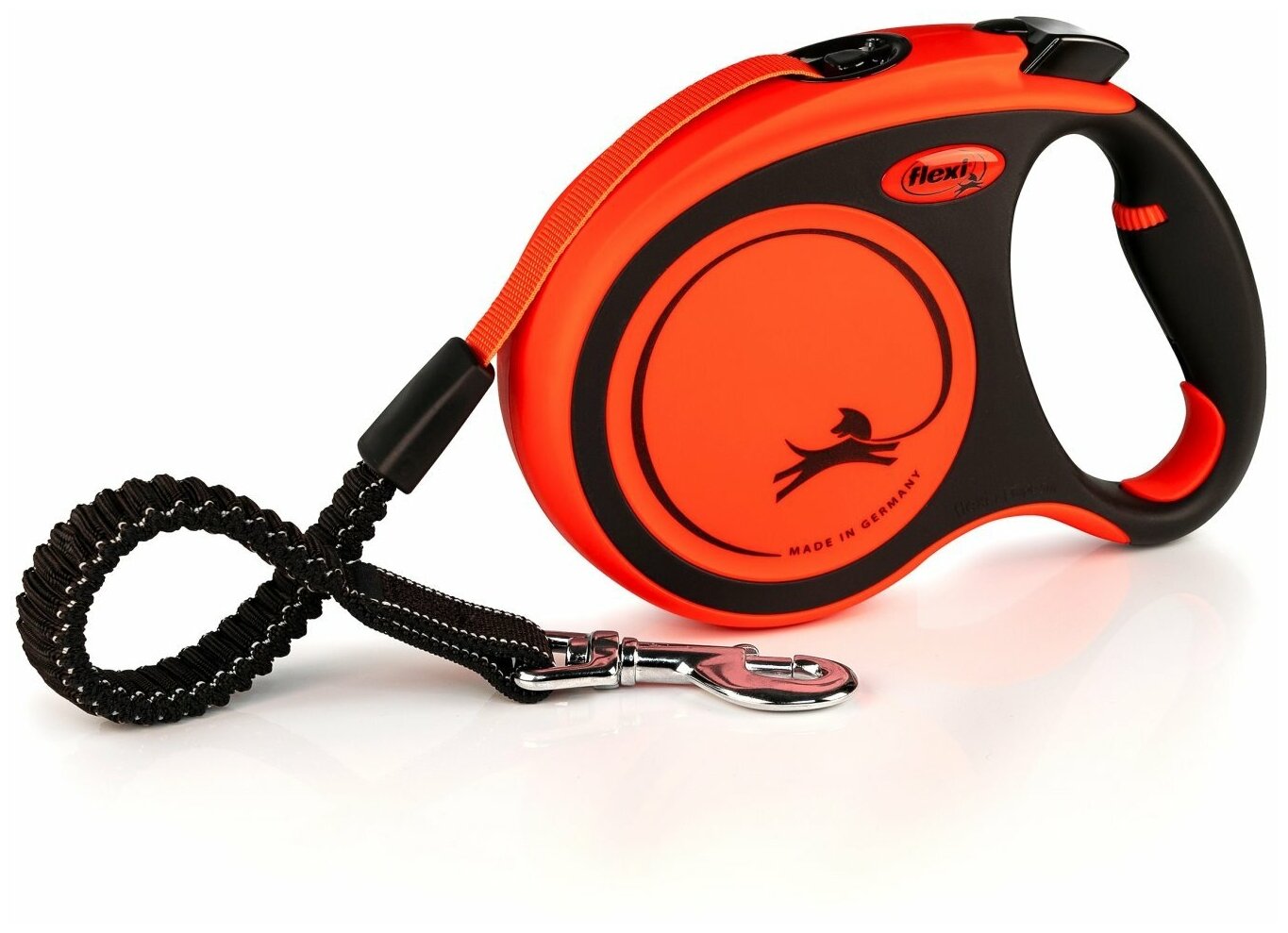 Поводок-рулетка Flexi Xtreme L Tape 5m, 65 kg black/orange
