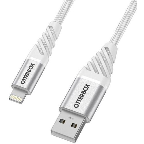 Кабель OtterBox Lightning / USB-A, 2 метра, Premium, для быстрой зарядки цвет Cloud White, белый (78-52641)