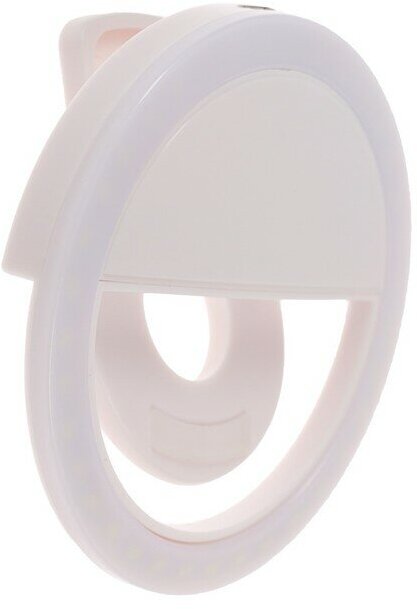Светодиодная кольцевая лампа для телефона LuazON AKS-06, 3 режима, 80 мАч, белая