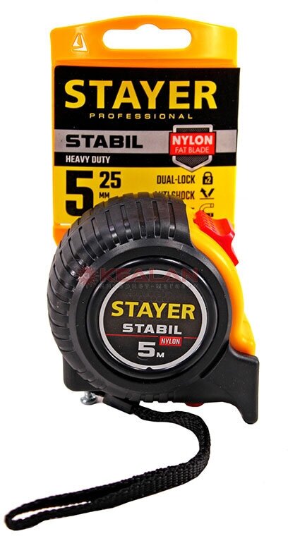 STAYER Stabil 5м х 25мм, Профессиональная рулетка с двухсторонней шкалой (34131-05-25) - фотография № 13
