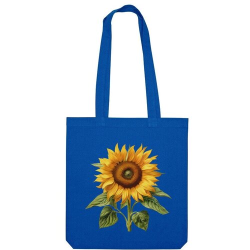 сумка волшебный цветок индиго желтый Сумка шоппер Us Basic, синий