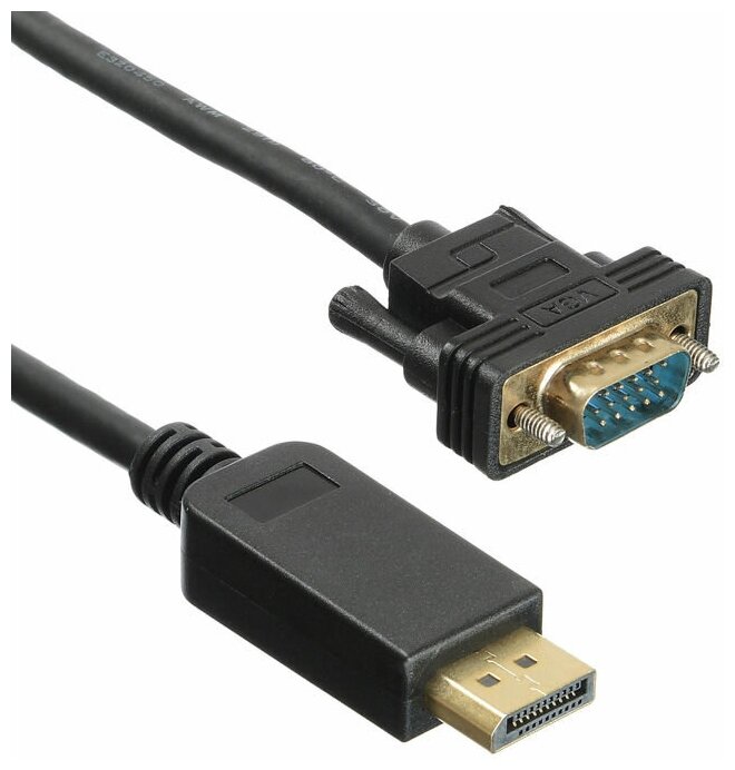 Кабель аудио-видео Buro 1.1v, DisplayPort (m) - VGA (m) , 3м, GOLD, черный [bhp dpp_vga-3]