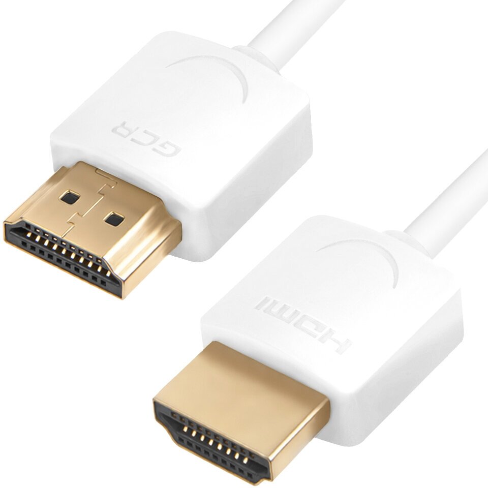 GCR Ультратонкий кабель HDMI2.0 для AppleTV, SLIM, 2.0m, белый, OD3.8mm, HDR 4:2:0, Ultra HD, 4K60Hz, 18.0 Гбит/с, 32/32 AWG Greenconnect HDMI (m) - HDMI (m) 2м (GCR-51483)