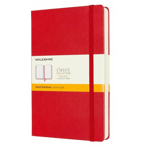 Блокнот MOLESKINE Classic Expended, 400стр, в линейку, твердая обложка, красный [qp060expf2]