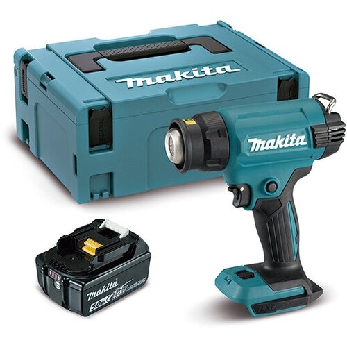 Аккумуляторный тепловой пистолет (фен) Makita LXT 18В, 1 режим, 550°, АКБ 5.0 Ач, З/У, кейс MakPac, DHG181RT1J