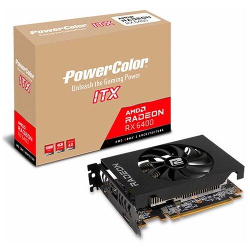 Видеокарта PowerColor AMD Radeon RX 6400 ITX (AXRX 6400 4GBD6-DH)