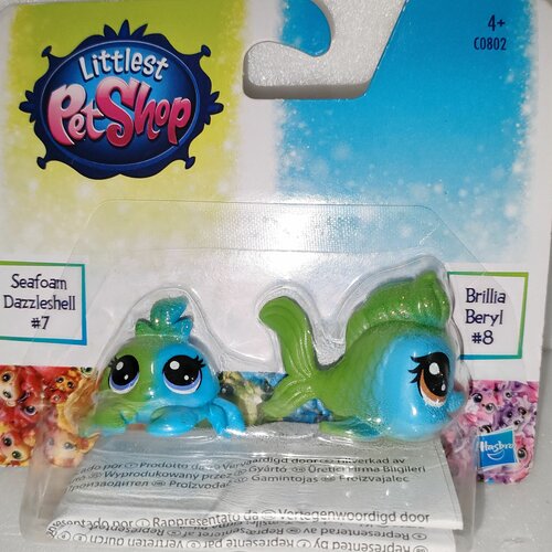 Набор фигурок Littlest Pet Shop Пара мини-петов Краб и Рыбка C0802 рыбка и крабик