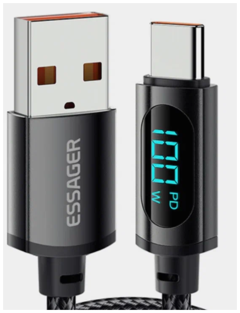 Кабель зарядный Essager PD 100 Вт с USB Type-C на USB C 7A/ с Type-C на Type-C