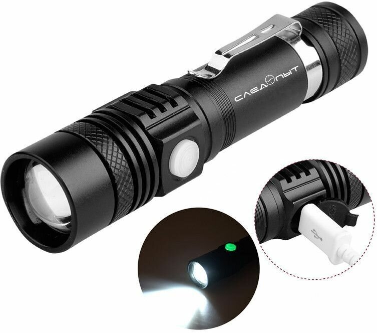 фото Фонарь ручной (18650, ZOOM) Следопыт ST-FLR08