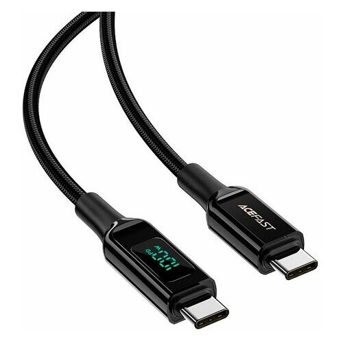 Кабель ACEFAST C6-03 USB-C to USB-C 100W - 2 метра с цифровым дисплеем черный кабель acefast c6 03 usb c to usb c 100w charging data cable с цифровым дисплеем цвет черный