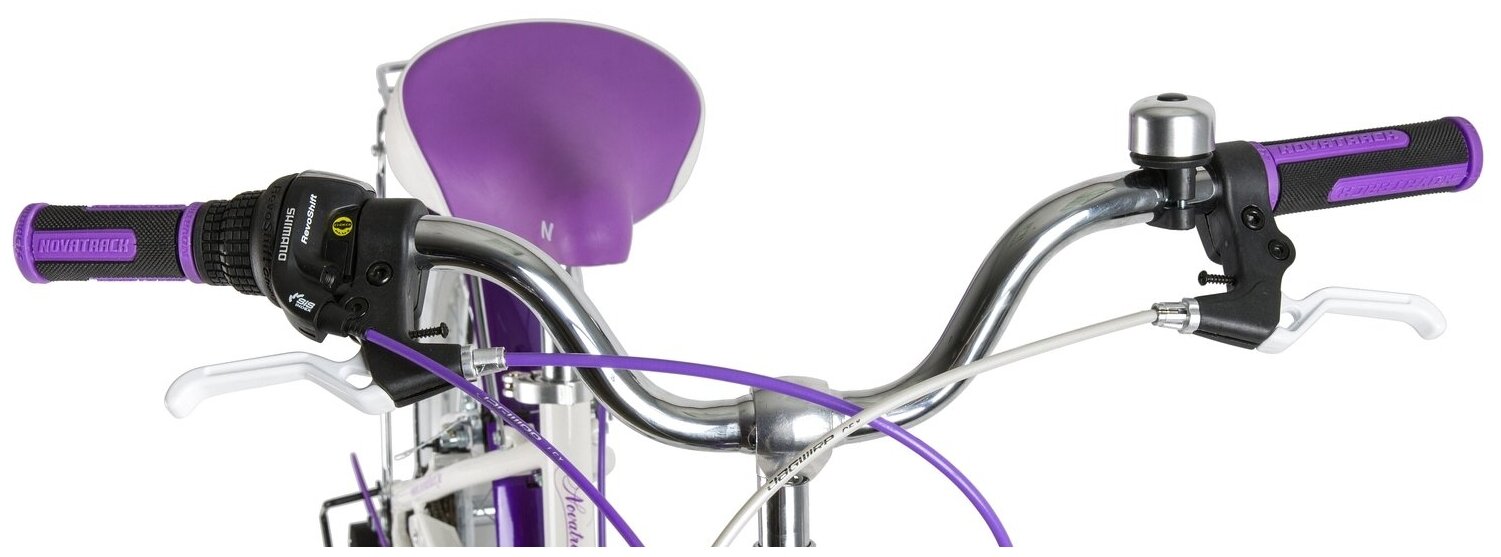 Велосипед NOVATRACK GIRLISH line 20" (2019) (Велосипед NOVATRACK 20", GIRLISH line, белый, алюм, 6 скоростей, Shimano)