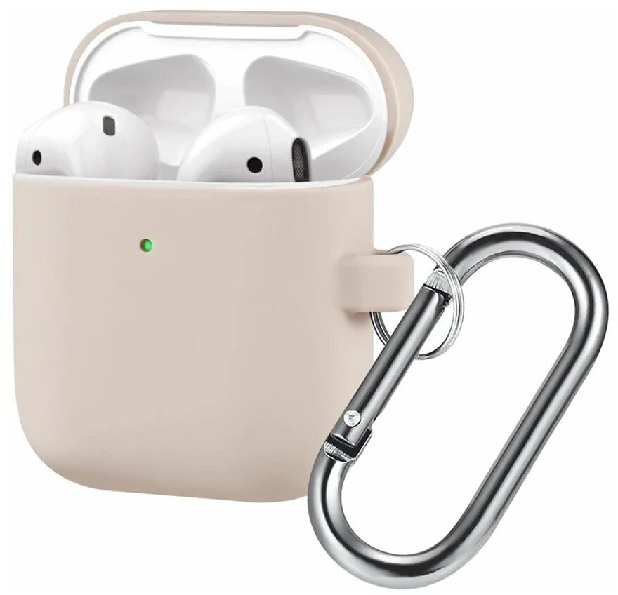 Силиконовый чехол для наушников AirPods 1, 2, розовый песок