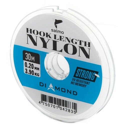 фото Леска монофильная salmo diamond hook length nylon, диаметр 0.20 мм, тест 3.9 кг, 30 м