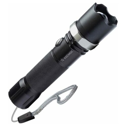 фото Фонарь ручной kos112lit аккум 3втled линза/зум/li-ion18650 1200mah/анодированный алюминий/usb-шнур космос