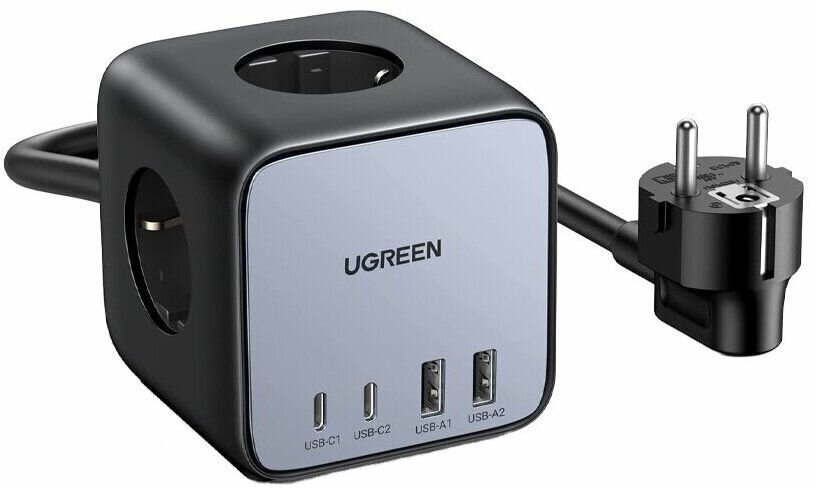 Зарядное устройство сетевое UGREEN 60113_ DigiNest Cube Charging Station 65W with 2*USB-C and 2*USB-A, цвет: серый космос - фото №20