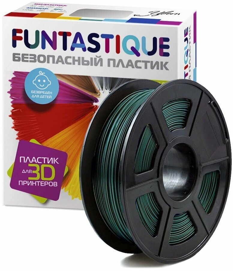 Пластик для 3D печати в катушке Funtastique (PLA1751 кг) (темно-зеленый)  пластик для 3д принтера