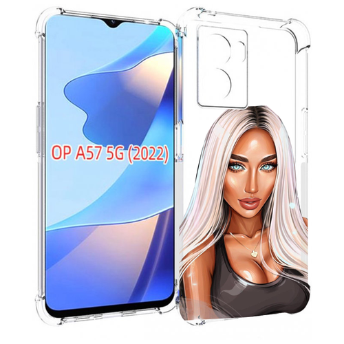 Чехол MyPads Блондинка женский для OPPO A57 5G(2022) задняя-панель-накладка-бампер