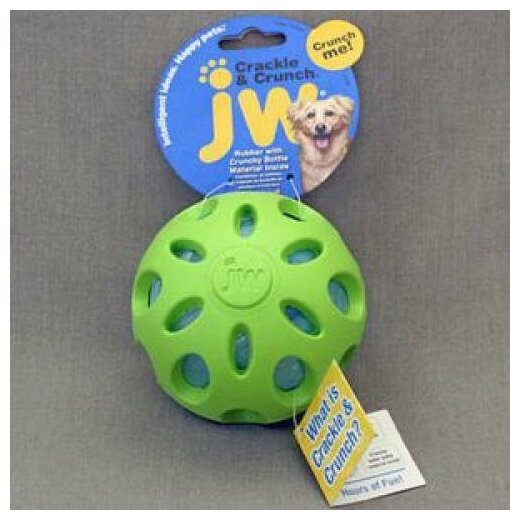 Игрушка для собак Мяч JW сетчатый хрустящая резина большой - фотография № 2