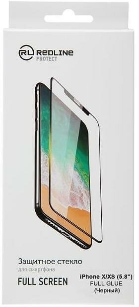 Защитный экран iPhone X/XS Full Screen tempered glass FULL GLUE черный rl