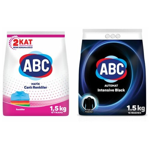 АВС Стиральный порошок для цветного белья 1.5 кг+Стиральный порошок для черного белья / Турция