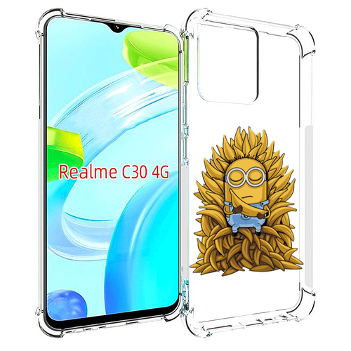 Чехол MyPads Миньон с бананами для Realme C30 4G / Narzo 50i Prime задняя-панель-накладка-бампер