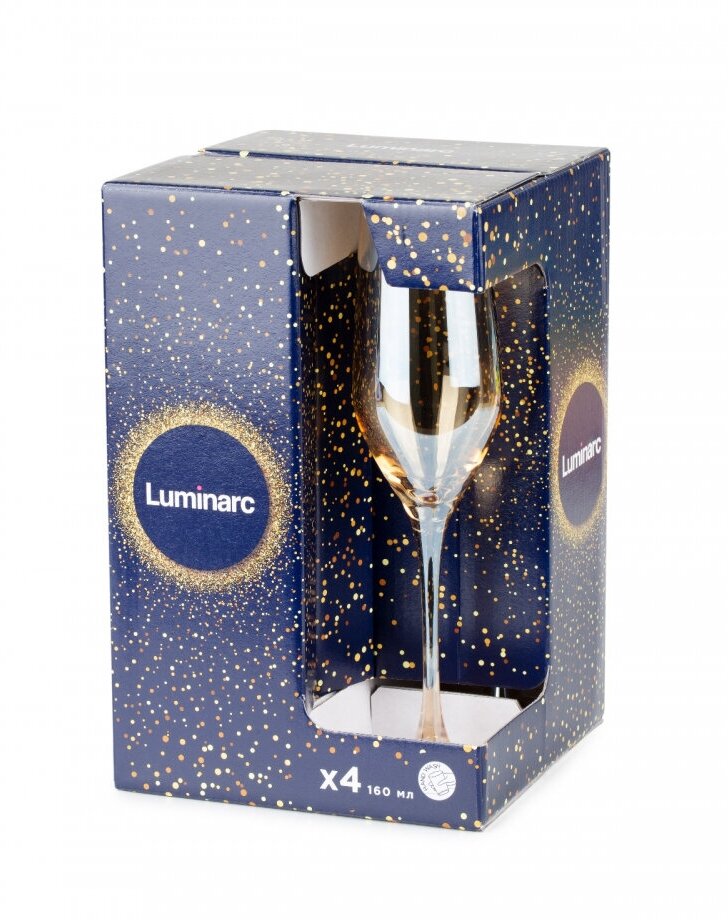 Набор бокалов Luminarc Golden Honey для шампанского P9307, 160 мл, 4 шт. - фотография № 16