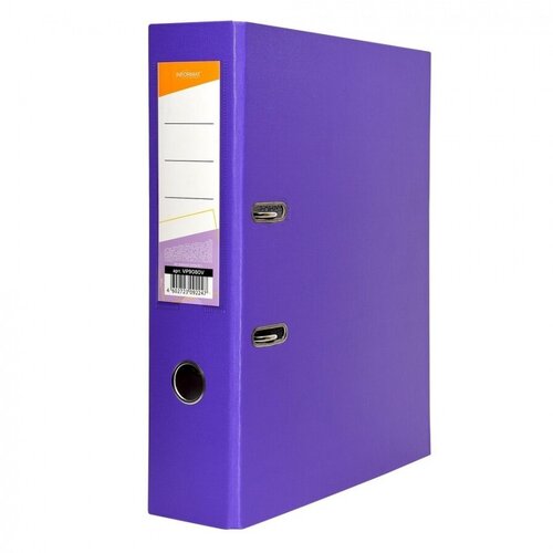 Папка с арочным механизмом inформат (75мм, А4, картон/односторонний пвх) фиолетовая, 10шт.