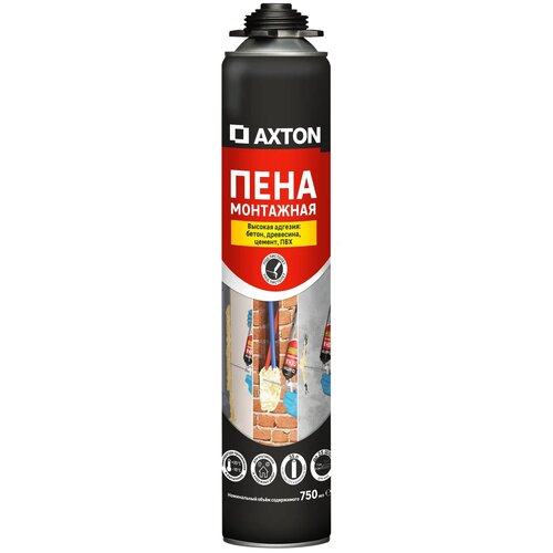Пена монтажная профессиональная AXTON 750 мл всесезонная 893₽