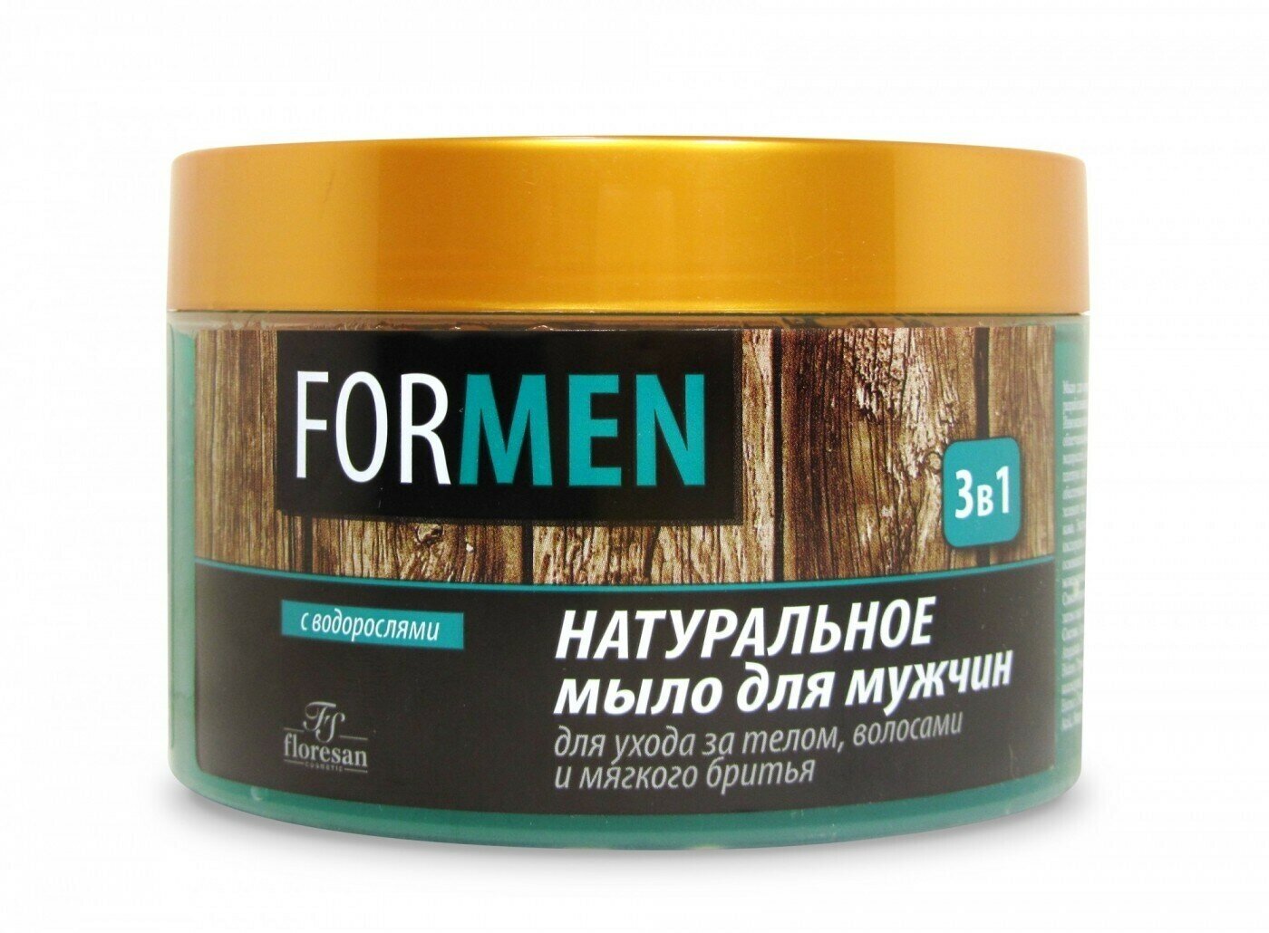 Floresan Мыло натуральное "Мужское" для ухода за телом, волосами и мягкого бритья 450 мл