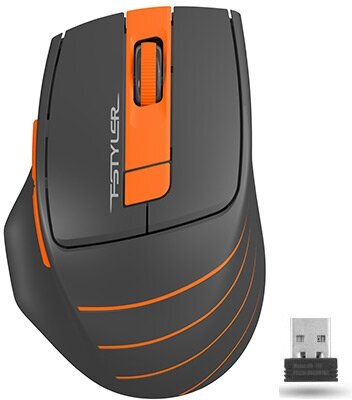 Мышь беспроводная A4Tech Fstyler FG30S, 2000 dpi, USB, серый/оранжевый (FG30S Orange)