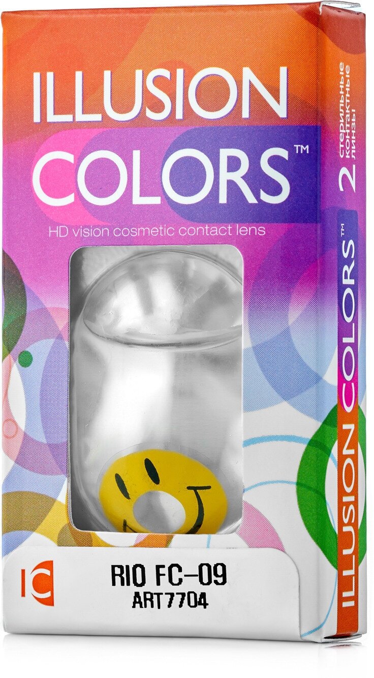 Карнавальные контактные линзы ILLUSION colors RIO FC-09 0,0D R8.6 2шт.
