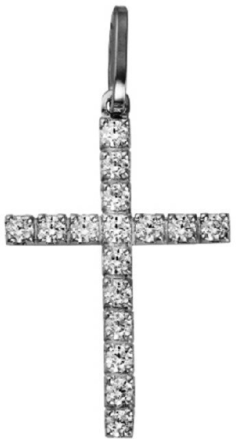 Крестик Аврора, серебро, 925 проба, родирование