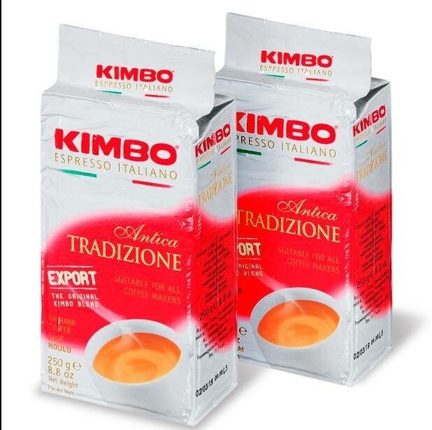 Кофе Kimbo Традиционный натуральный жареный молотый 250г, в/у