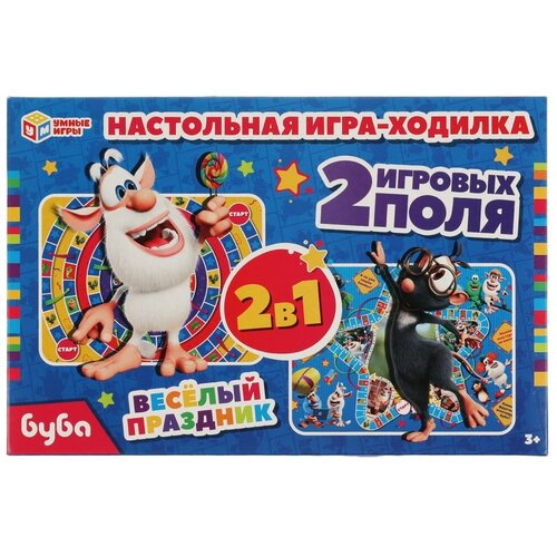 Настольная игра-ходилка 2 в 1 Весёлый праздник. Буба Умные игры 4680107953858 игра ходилка 2 в 1 буба весёлый праздник 330 216 27 мм